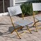 Emma and Oliver Ciel Set of Two Folding Bistro Chairs in PE Rattan with Metal Frames for Indoor and Outdoor Use